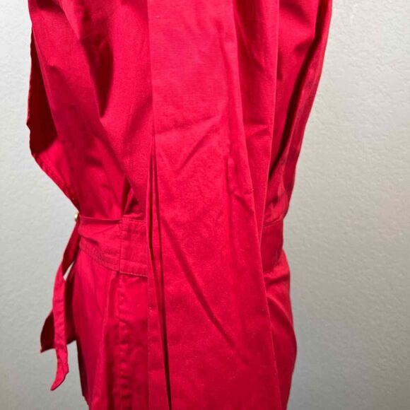 Zara basic red blouse Asymmetrical mock neck long sleeve size S cyber core - Picture 12 of 14